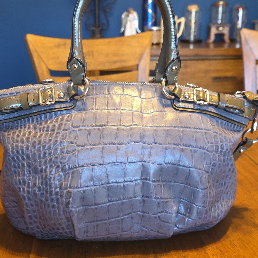 Coach Madison Crocodile Embossed Leather Satchel - Picture 4 of 16